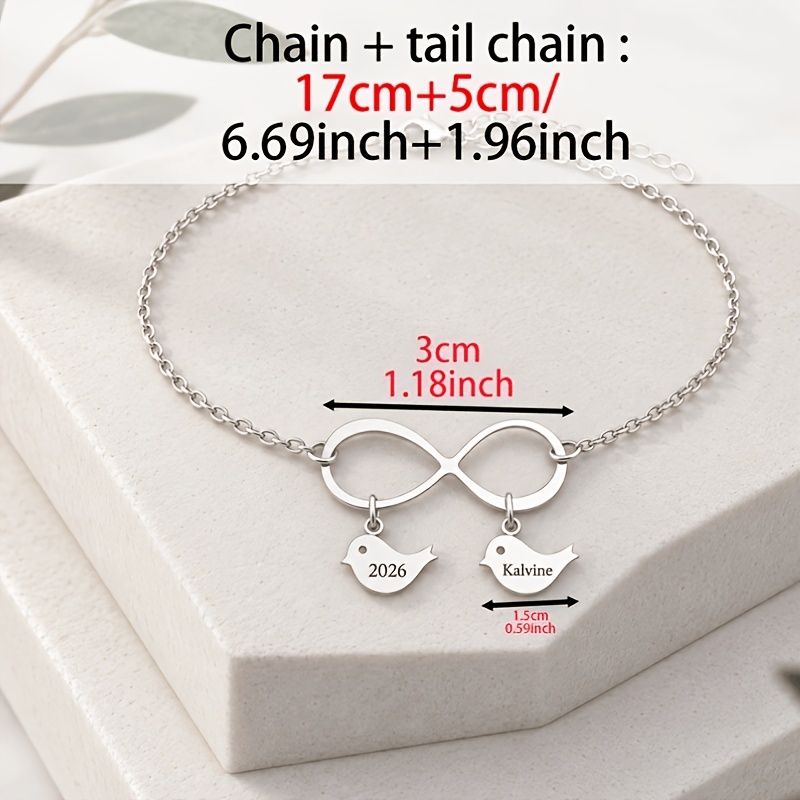 Personalized Custom Bird Name Bracelet, Unique Gift for Her